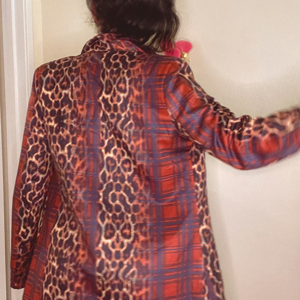 Chic Mixed Print Blazer - Picture 2 of 4
